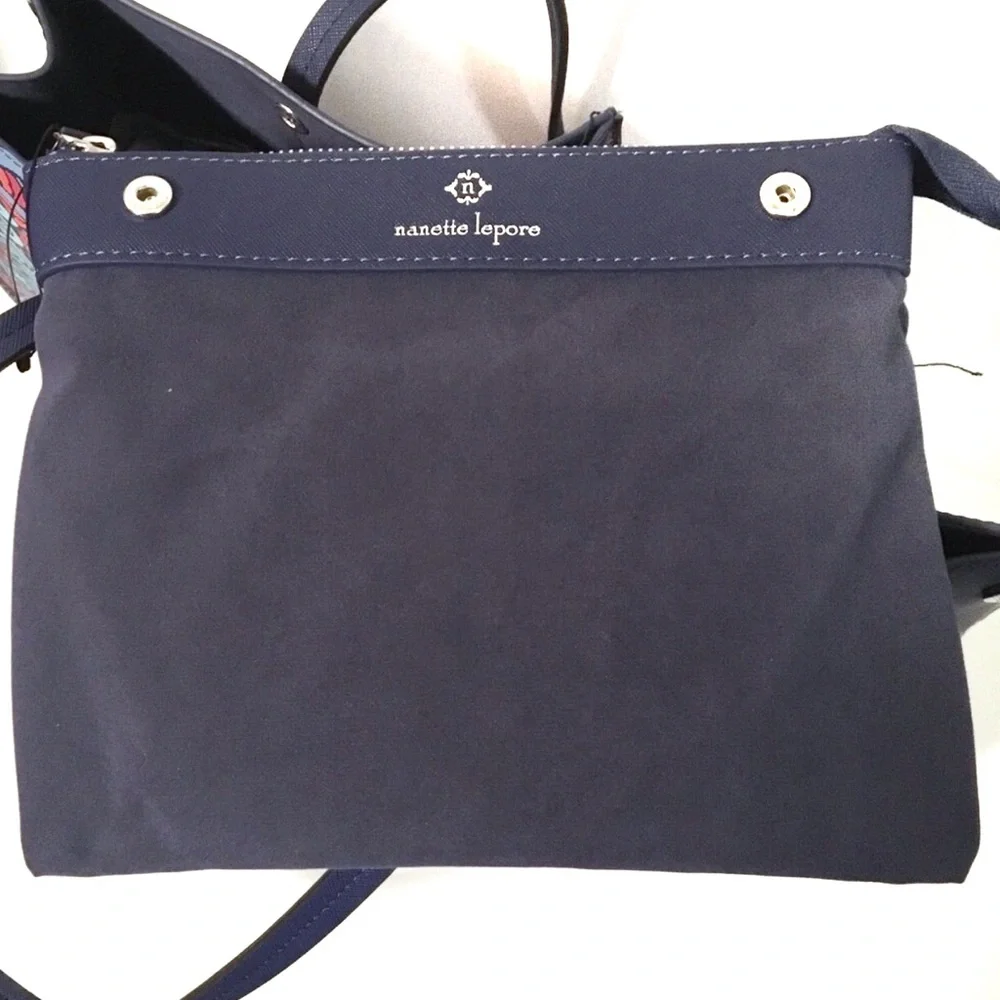 Nanette Lepore Tote NWT Tabetha Carry All Handbag Blue Multicolor Vegan Leather